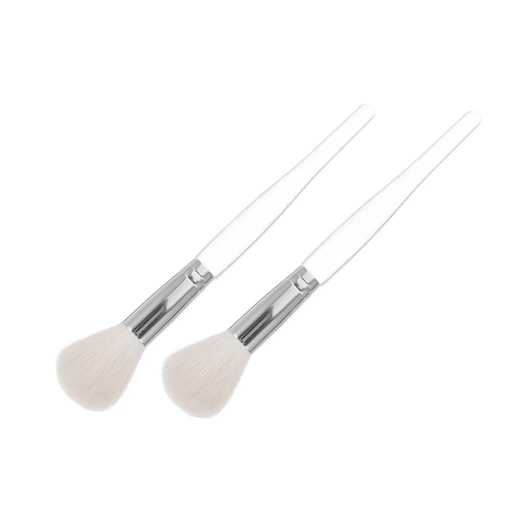 

2 Pcs Brush Set Blush Highlighter Face Brushes for Cheeks Powder Brush For Loose Powder Plastic Handle Travel Small Size