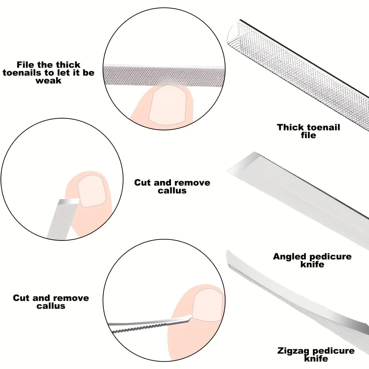 Ensemble de limes et de levage pour ongles incarnés en acier inoxydable, Kit d'élimination des ongles incarnés, outils de pédicure pour nettoyeur sous les ongles, 6/7 pièces