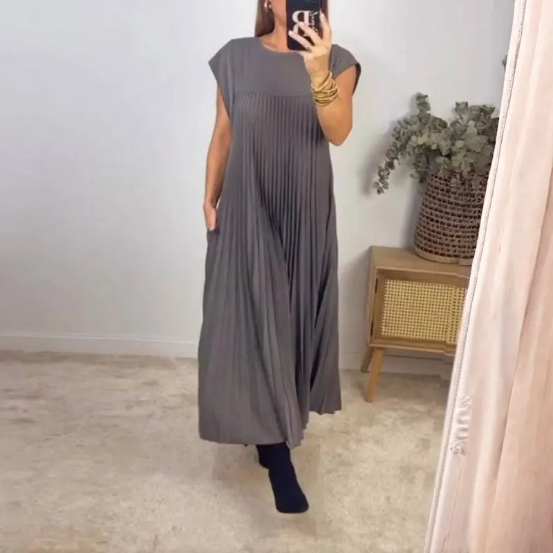 패션 민소매 우아한 드레스 여성 맥시 라인 드레스 여름 캐주얼 루즈 파티 긴 드레스 숙녀 Sundress 레이디 Vestidos