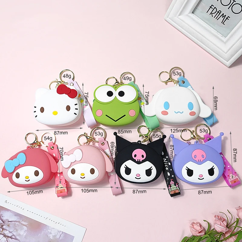 

Kawaii Sanrio, Hello Kitty Kuromi силиконовый кошелек для монет Cinnamoroll брелок кошелек