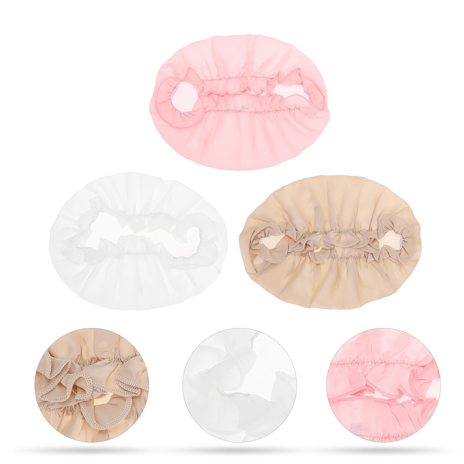 

3pcs Satin Bonnets For Women Long Hair Sleeping Hair Protector Elastic Comfortable Chemo Hats Face Wash Make Up Hats