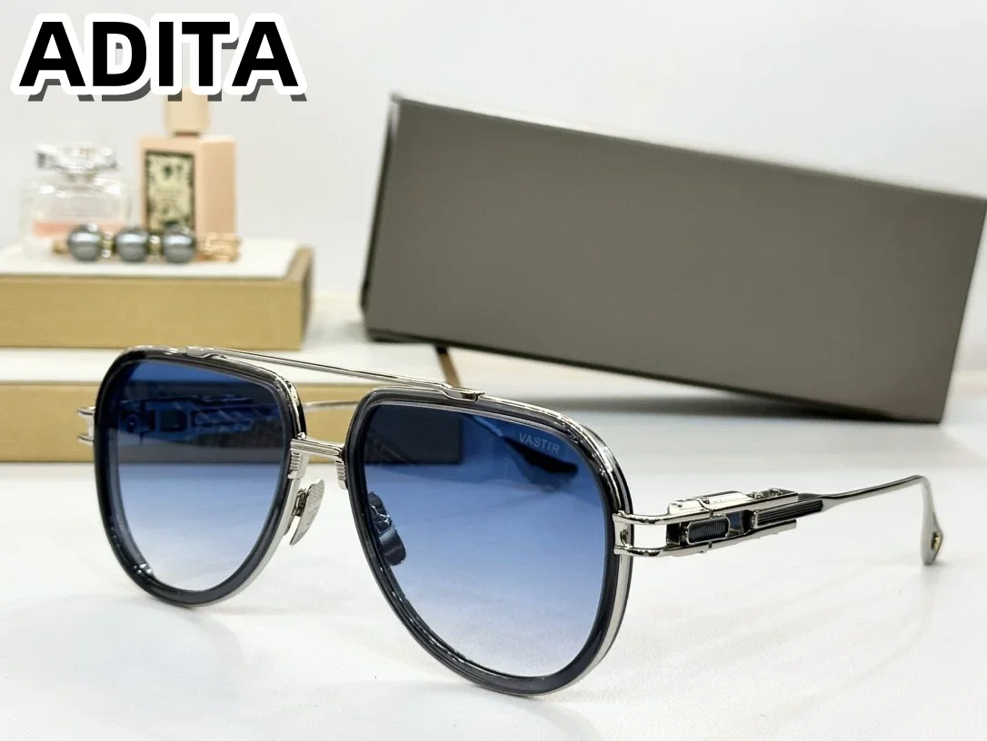 

VASTIR DTS312 SIZE 57-17- Top High Quality Sunglasses For Men Titanium Style Fashion Design Sunglasses For Womens With Box