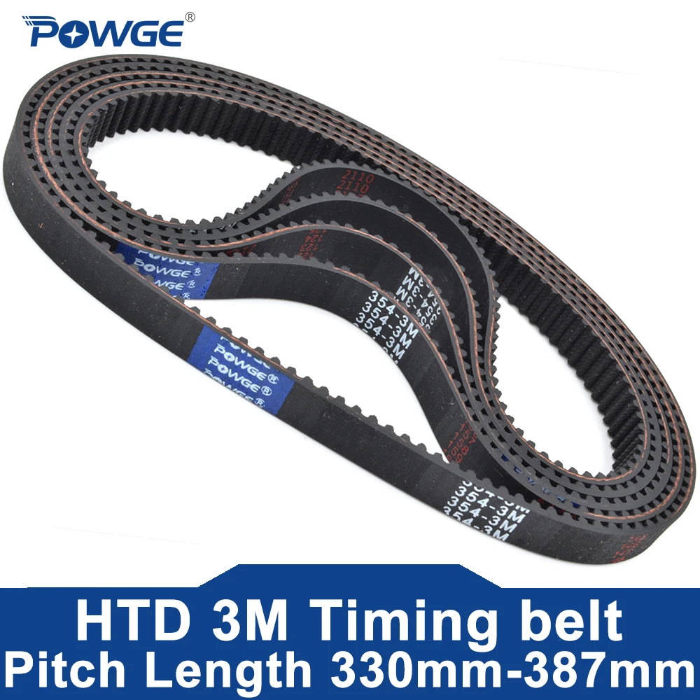 

POWGE HTD 3M Timing belt Lp=330 333 336 339 342 345 348 351 354 357 360 363 366 369 372 375 378 381 384 387 Width 6-30mm Rubber