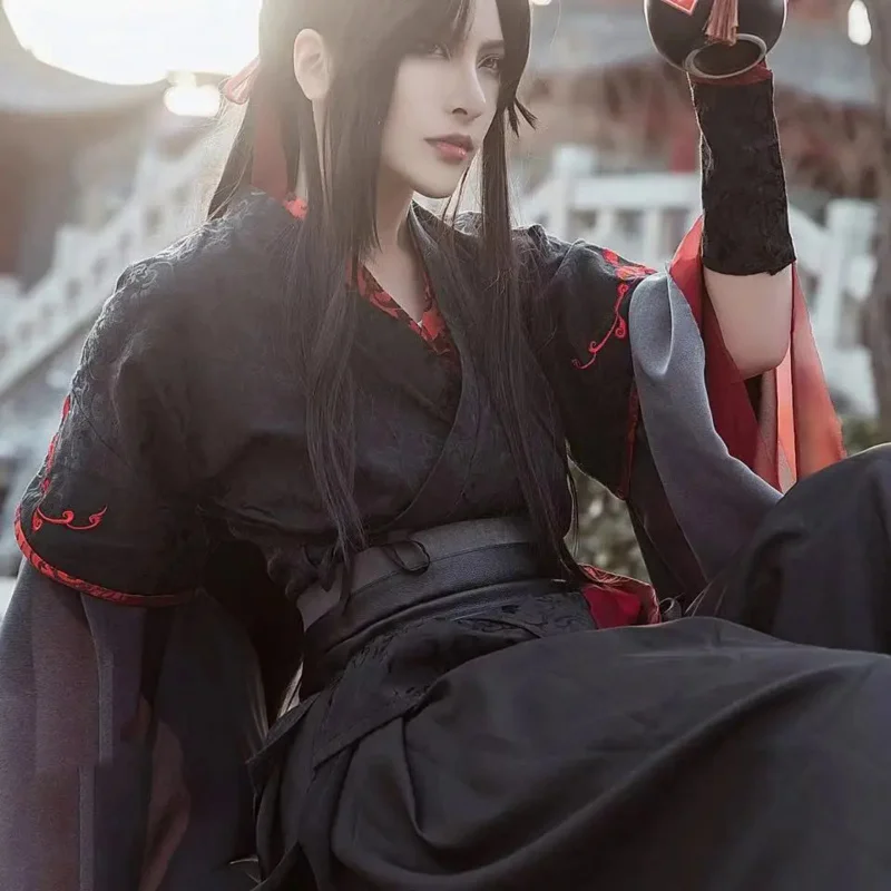 

Wei Wuxian Аниме Костюм Grandmaster Of Demonic культивирование Косплей МО дао Zu Ши Китай Вышивка костюм ханьфу Хэллоуин косплей