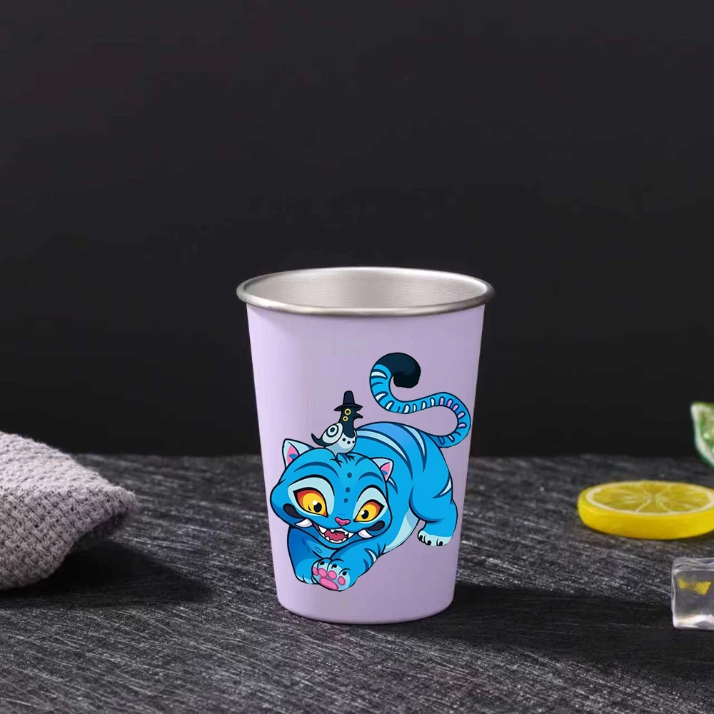 الأرجواني Kpop فيلم شيطان الصيادين الفولاذ المقاوم للصدأ كوب غسول الفم Kawaii ساجا بنين النمر 350 مللي صديق حفلة شرب كوب أفضل هدايا المهرجان #6