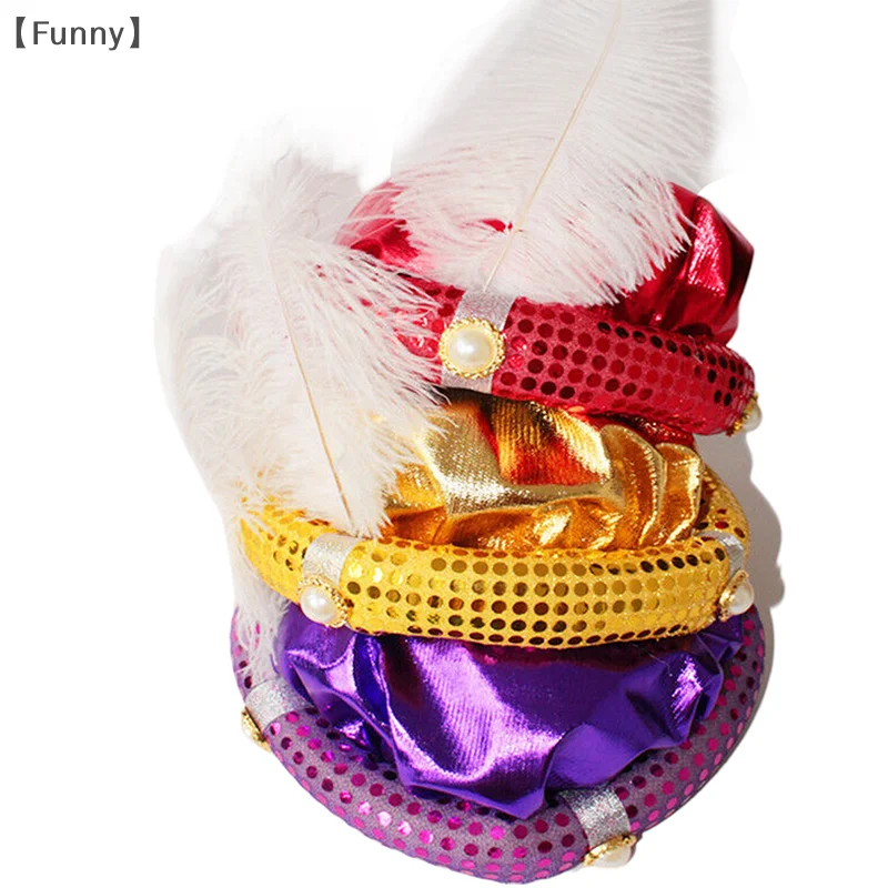 Aladdin Hat Halloween Masquerade Children Party Myth Arab Hats Stage Show Cosplay Costume Props For Holiday Dance Performances