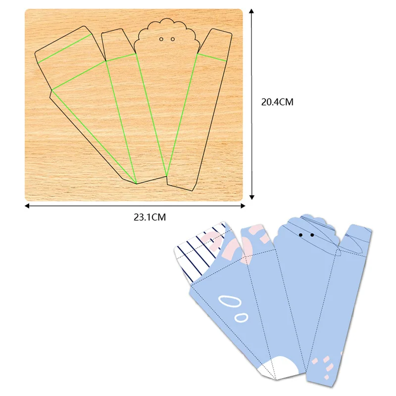 Box Wooden Cutting Mold Suitable for Die-Cutting Machines, ZYC-456