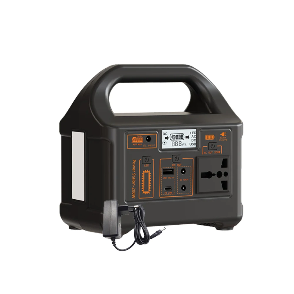 Gaiaray 200W Przenośna Stacja Zasilania 153.6Wh Bateria LiFePO4 Generator Solarny AC 220V UPS Power Bank do Domowego Zasilania Awaryjnego i na Kemping — 2