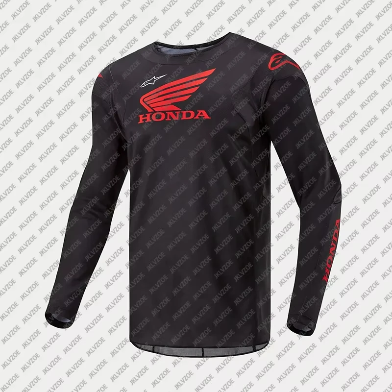 New Early Autumn Off-Road Motorcycle Riding T-Shirt Fast Drying Breathable Long Sleeved Shirt For Men Women's Honda Riding Suit