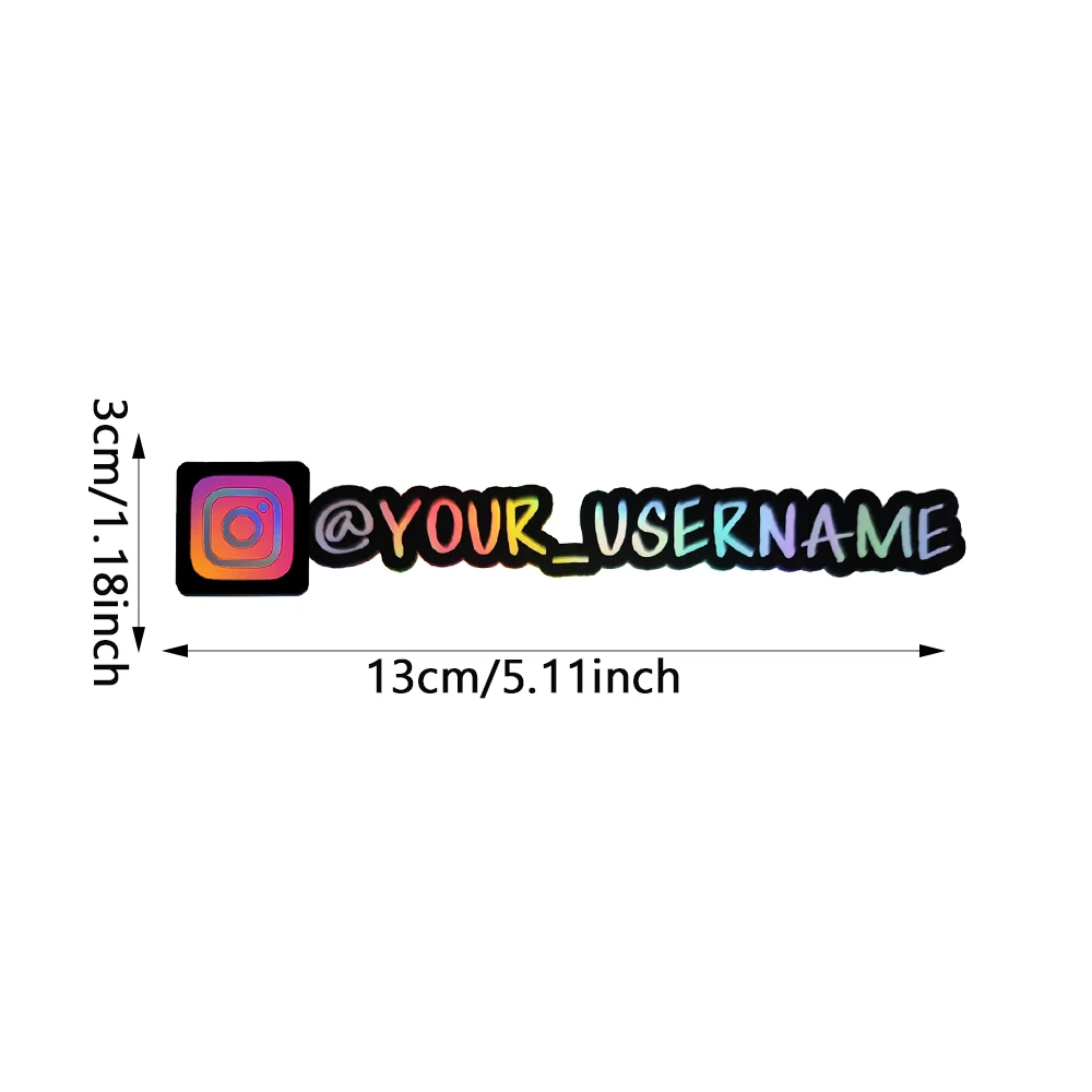 Vinyl stickers DIY with custom usernames, Instagram , TikTo,Youtube, Facebook stickers for car, motorcycle(default icon 1)