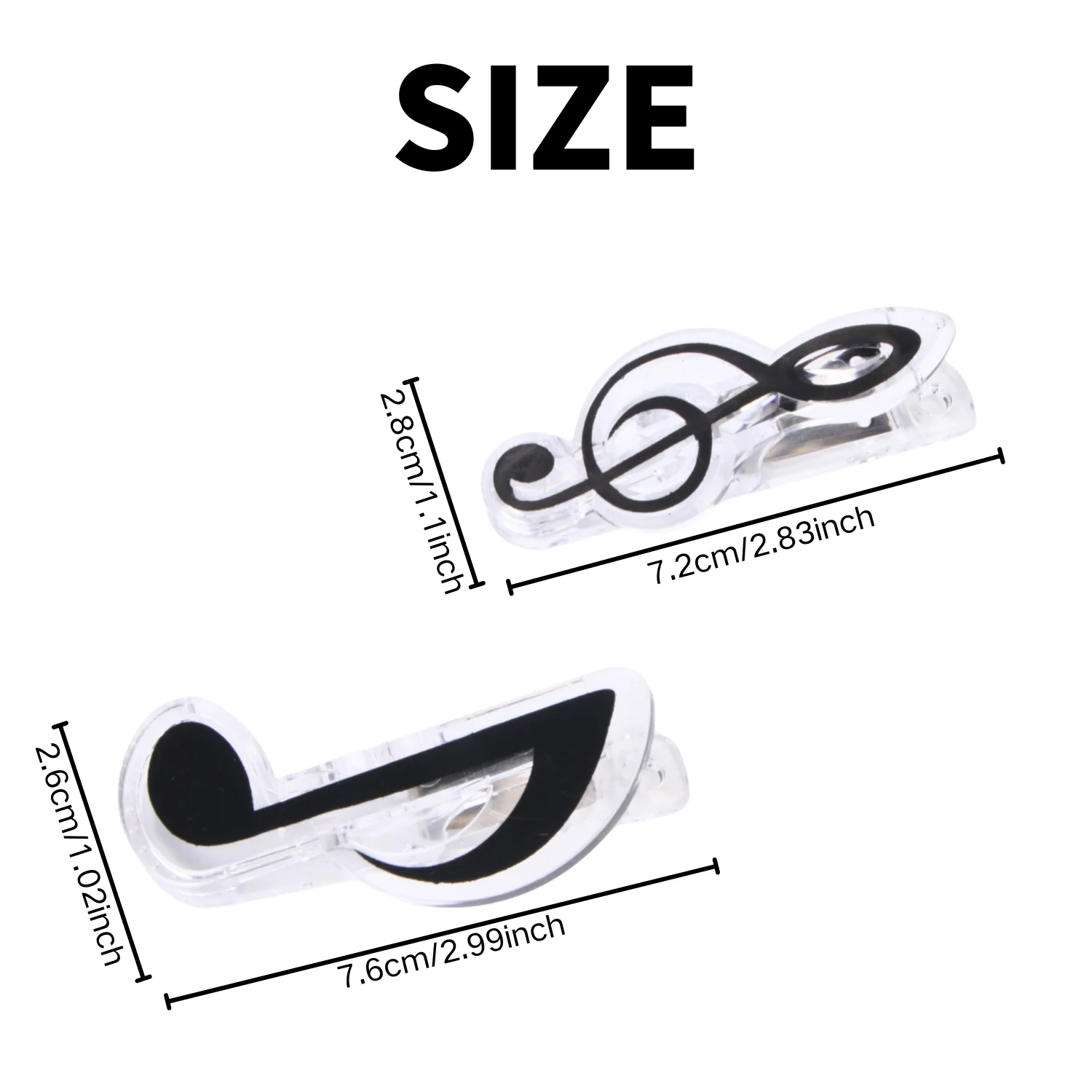 Creative Musical Note Clips Book Page Clip Kawaii Stationery Folder Clip Photos Tickets Notes Letter Paper Music Score Clips