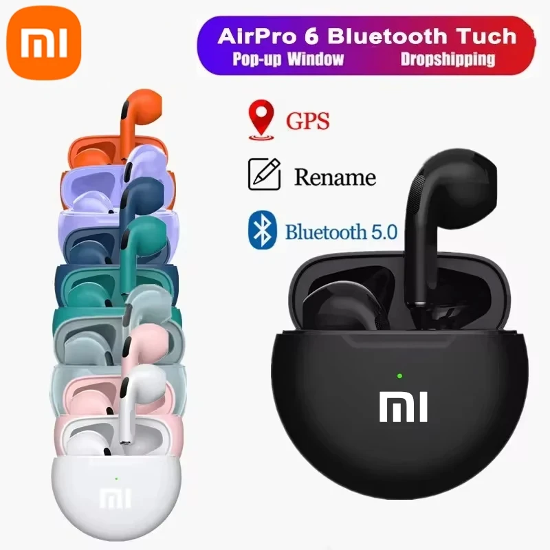 Xiaomi Originale Air Pro 6 Auricolare TWS 9D HIFI Auricolare Bluetooth Musica Auricolari Per IPhone Android Wireless Pods Cuffie