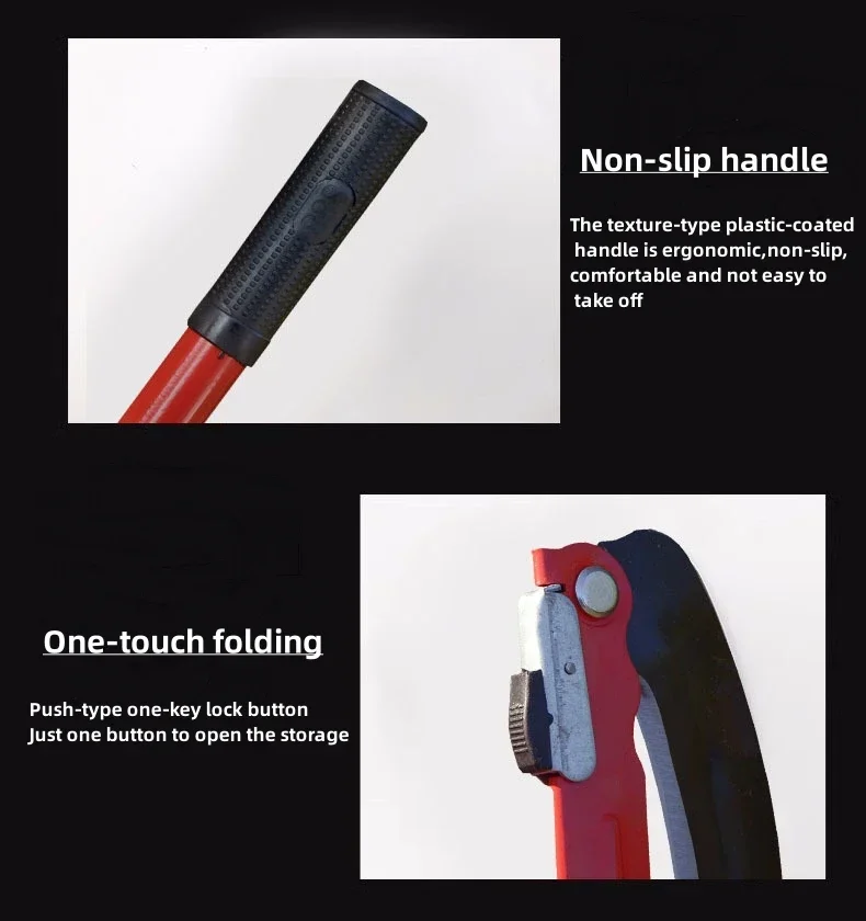 Long Handle Folding Scythe Agricultural Folding Sickle Lawn Mower Gardening Grass Weeding Knife with spare blade Garden Tool