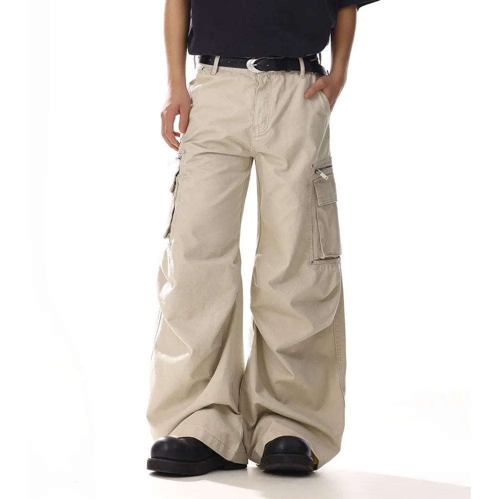 

Мужская и женская японская уличная одежда, винтажные модные свободные повседневные брюки-карго с несколькими карманами, мешковатые брюки унисекс, мужские
