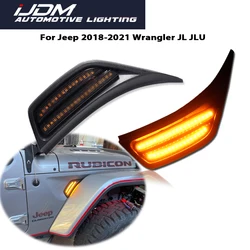 2pcs For 2018-2021 Jeep Wrangler JL JLU For 2020-2021 Gladiator JT Truck Front Fender Side Marker Light Amber Turn Signal Lamp