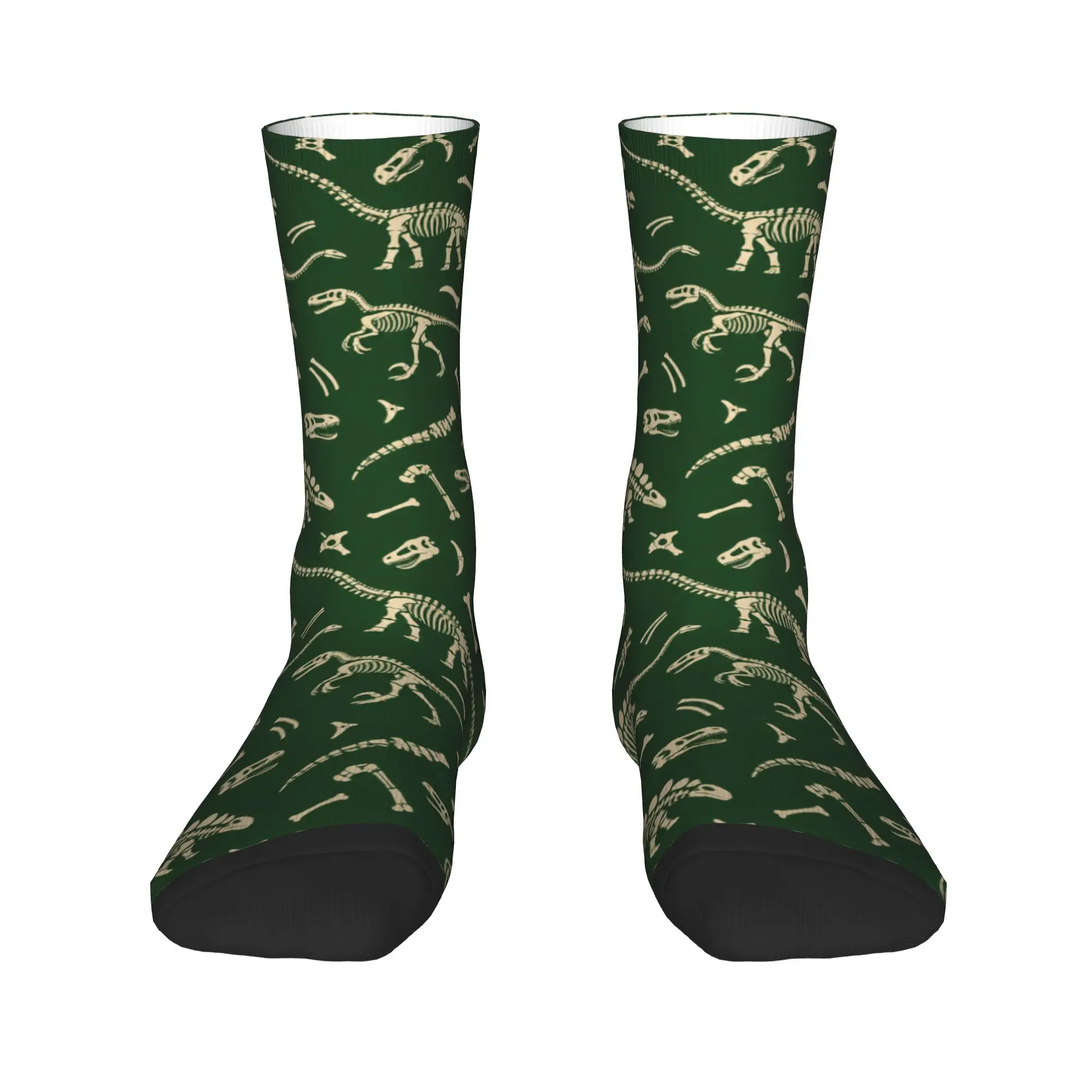 Dinosaur Skeleton Print Stockings Novelty Retro Fossil Pattern Korean Socks Unisex Men Quality Socks Autumn Anti Slip Socks
