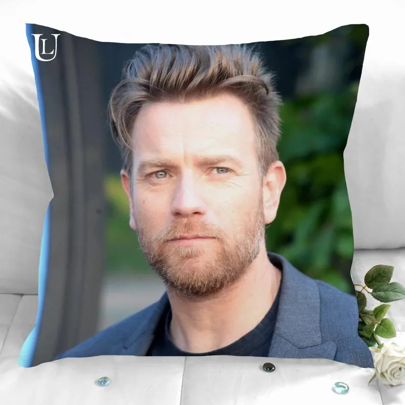 Ewan McGregor Pillowcases Square Pillowcase Home Decorative Zipper Pillow Cover 35X35cm40X40cm(One Side)