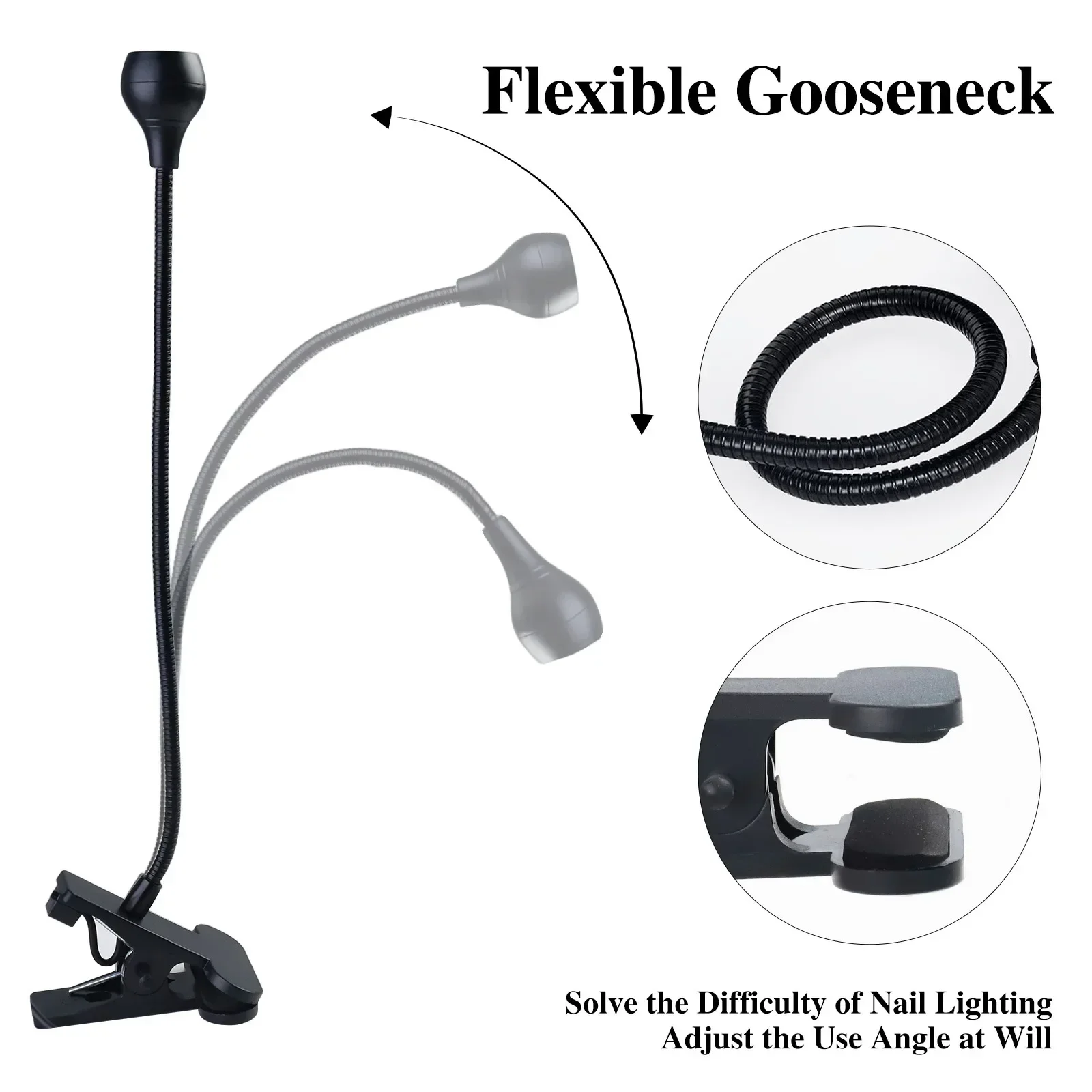 المحمولة LED الأشعة فوق البنفسجية علاج ضوء لتجفيف طلاء الأظافر هلام كليب على مكتب مرن صغير USB مسمار مصباح مجفف أدوات صالون الاستخدام المنزلي #5