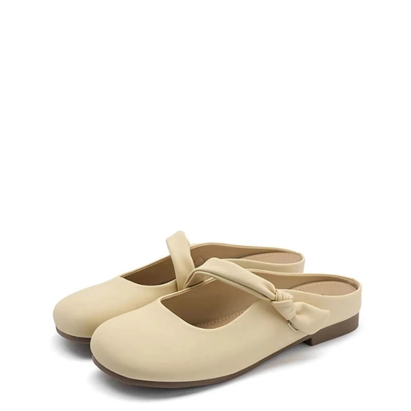 

Baotou крутые тапочки женские Muller Drag летние новые полутапочки верхние сандалии на плоской подошве с одной педалью женские