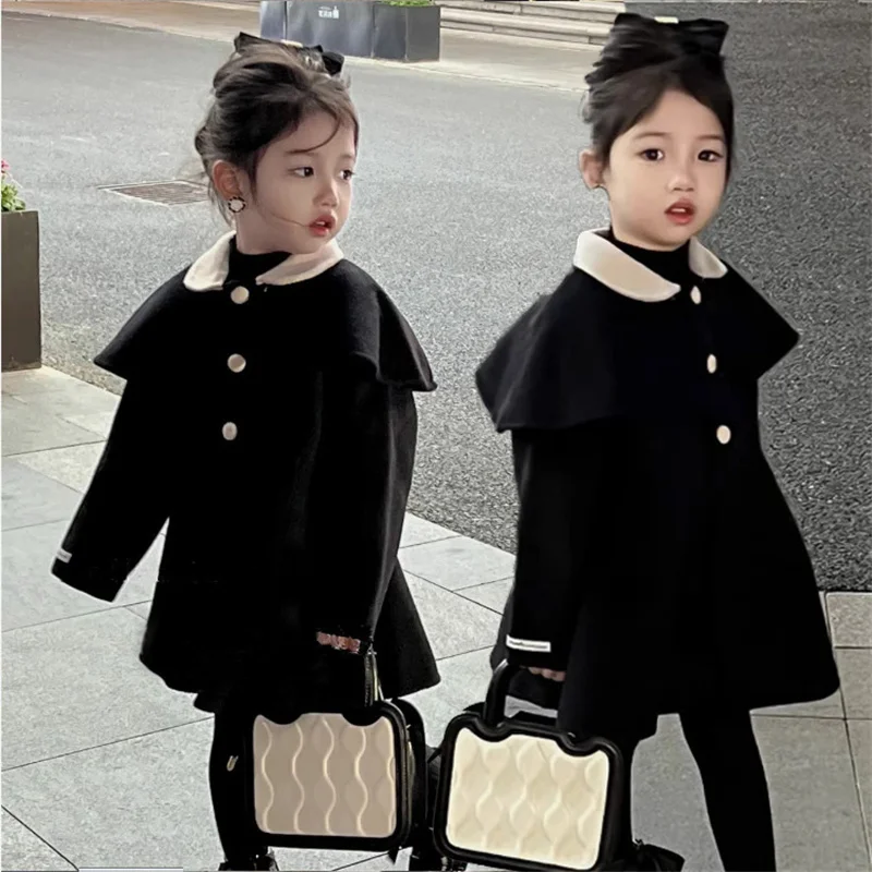 

Girls Woolen Jackets New Thicken Warm Winter Coats Children Fashion Outerwear Kids Clothing Infants Wool Casual Overcoat 3-8Y