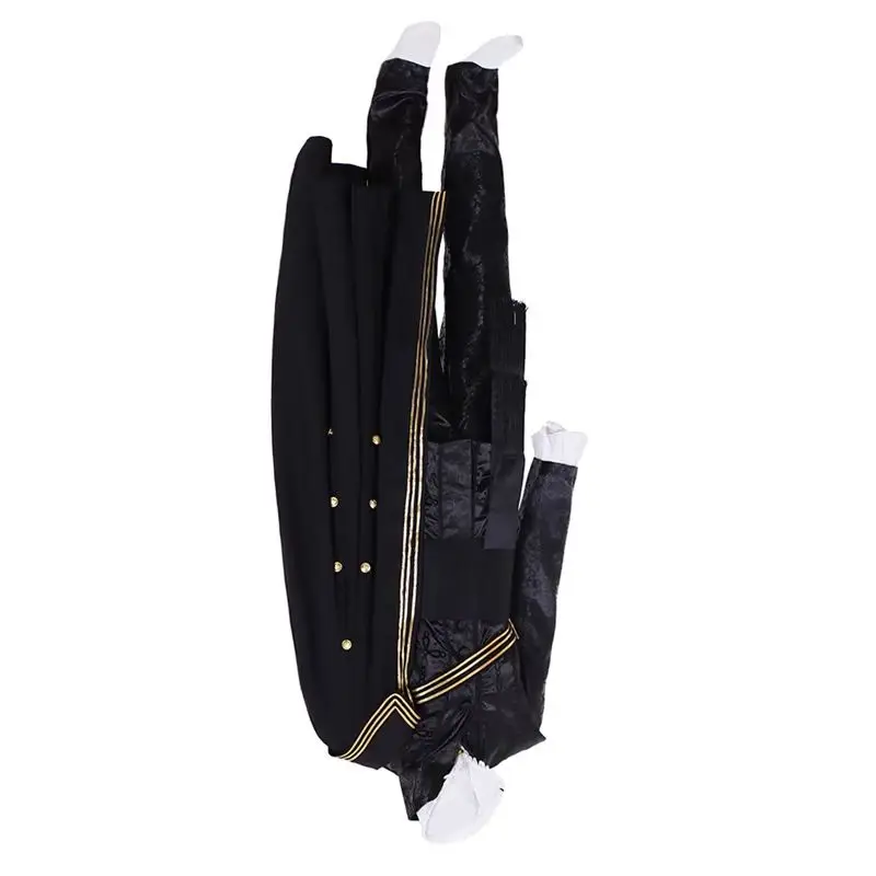 

Queen Elizabeth Tudor Period Medieval Men Cosplay Black Outfit Vintage Men's Costumes Medieval Renaissance Gown With Cape