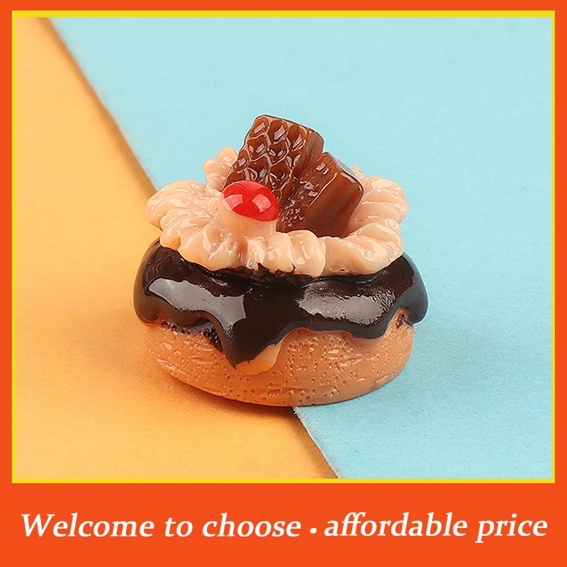 

TH 1pc New Dollhouse Fruit Cake Resin Accessories Ice Cream Eating Cream Glue Edge Accessories Dollhouse Accessories