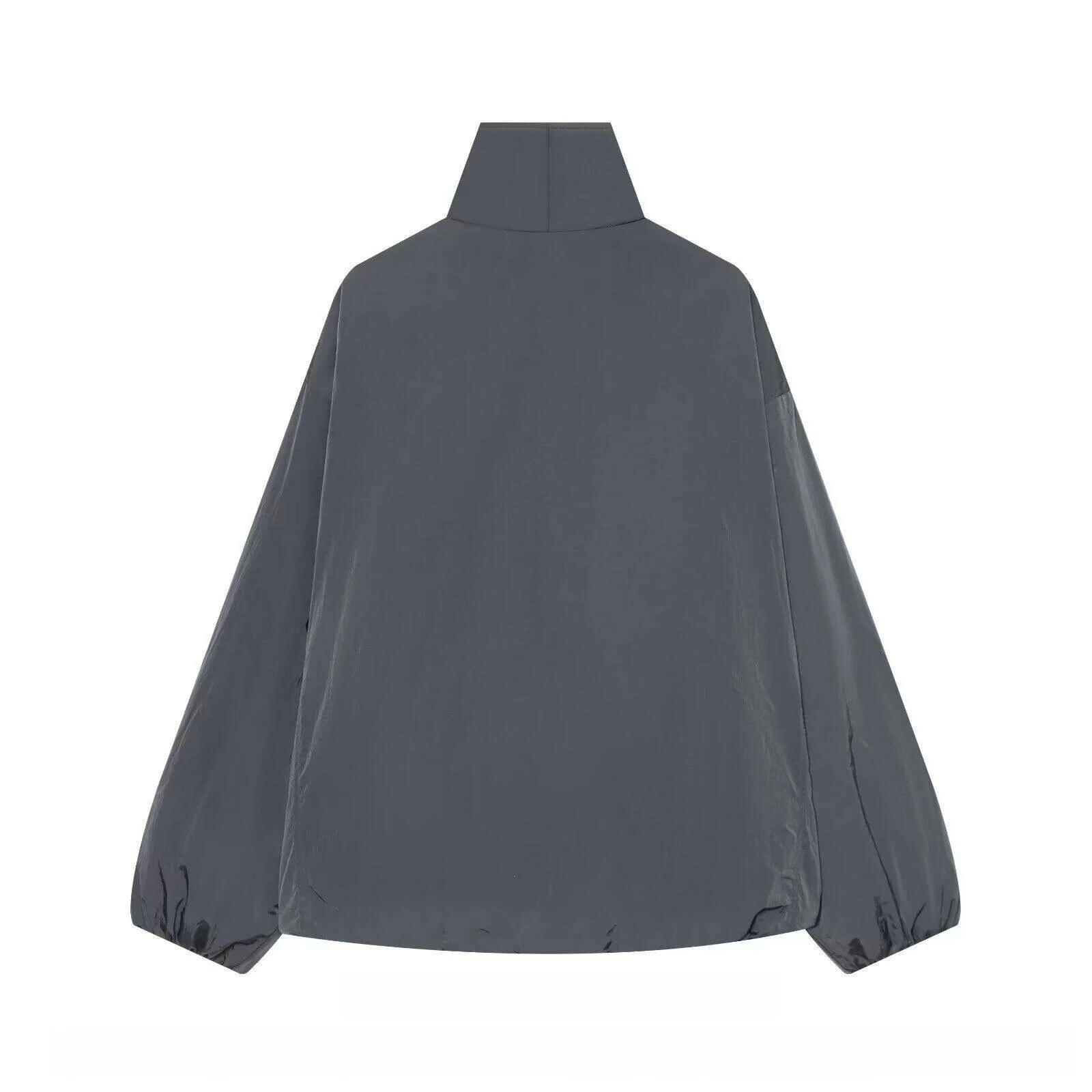 Autumn Winter High Neck Long Sleeve Button Design Pilot Jacket Women's Casual Loose Fit Cotton Outerwear New Arrival