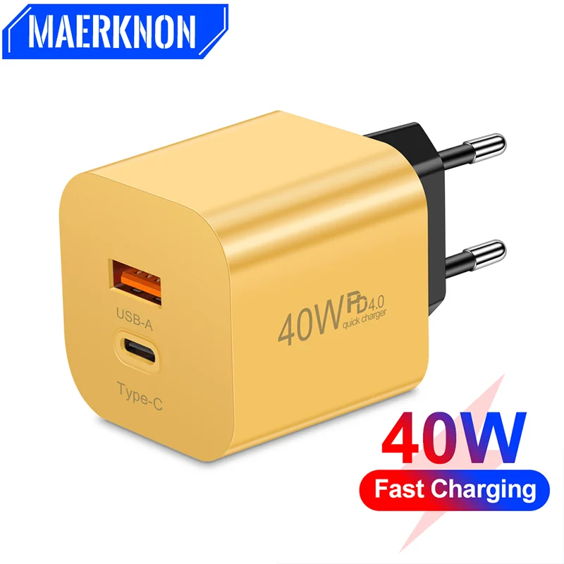 USB C Charger PD 40W Fast Charging Multiple Ports Power Adapter for iPhone 15 14 Pro Max Samsung Galaxy S23 Note 20 10 Xiaomi 13