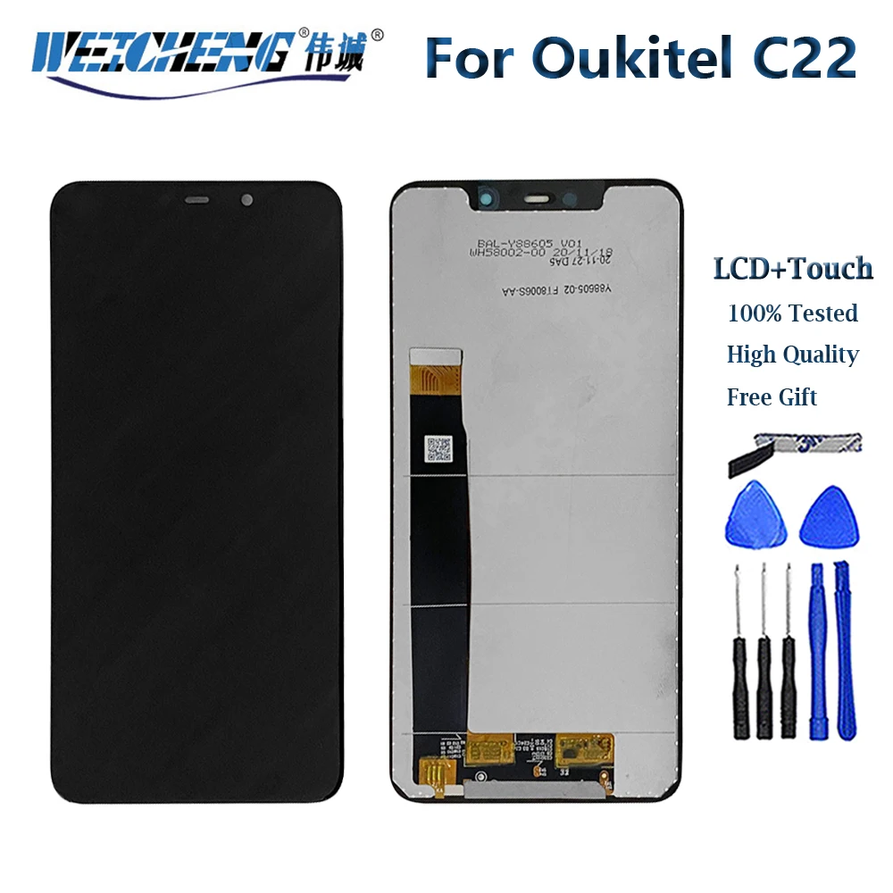 

5.86 inches 100% Original For OUKITEL C22 LCD Display Touch Screen For Oukitel C22 Display Screen Digitizer Assembly +Tools