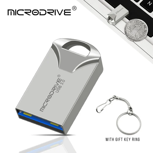 Imagen 1 del producto Mini unidad Flash USB 3,0 128GB 64GB 32GB 16GB memoria Flash de alta velocidad USB3.0 Stick disco u pequeño con llavero