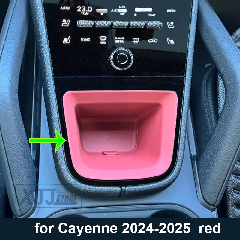 Fit for Porsche Cayenne 2018 2019 2020 2021 2022 2023 2024 2025 Center Console Armrest Box Tray Silicone Cup Holder Storage Box