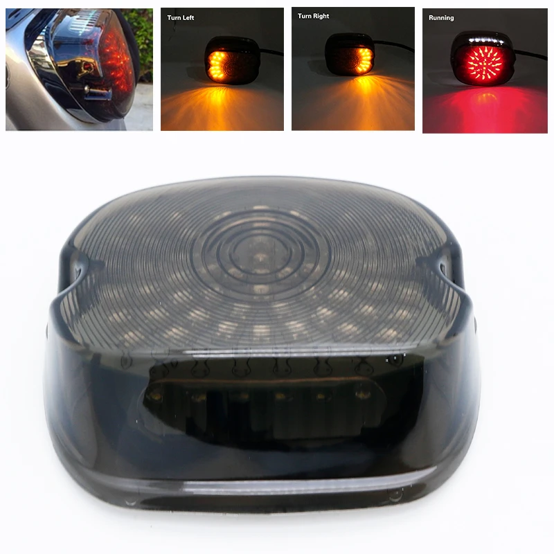 Brake Turn Signal License Plate Light Lay Down Tail Light Assembly For-Harley Sportster Dyna FXDL Electra Glide Road King