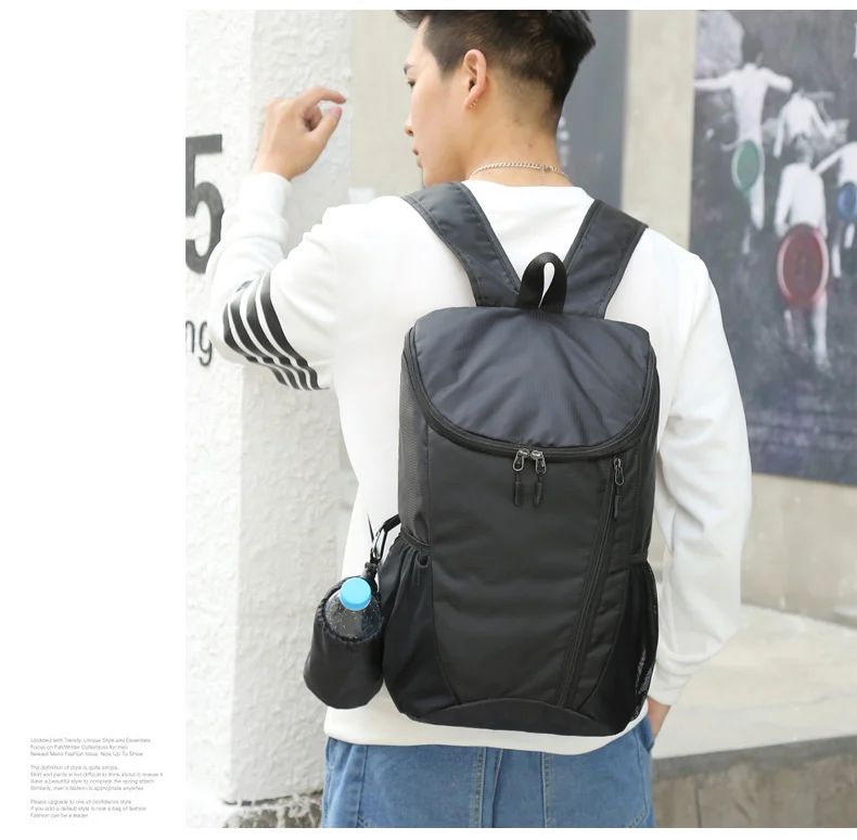 23L Tragbare Tag Pack Faltbare Rucksack Klapp Bergsteigen Tasche Ultraleicht Outdoor Radfahren Rucksack Reise Knapsack Wandern Handgepäck Tragbar Sport Laptop speicher Hautbeutel Wasserabweisend – Detail 12