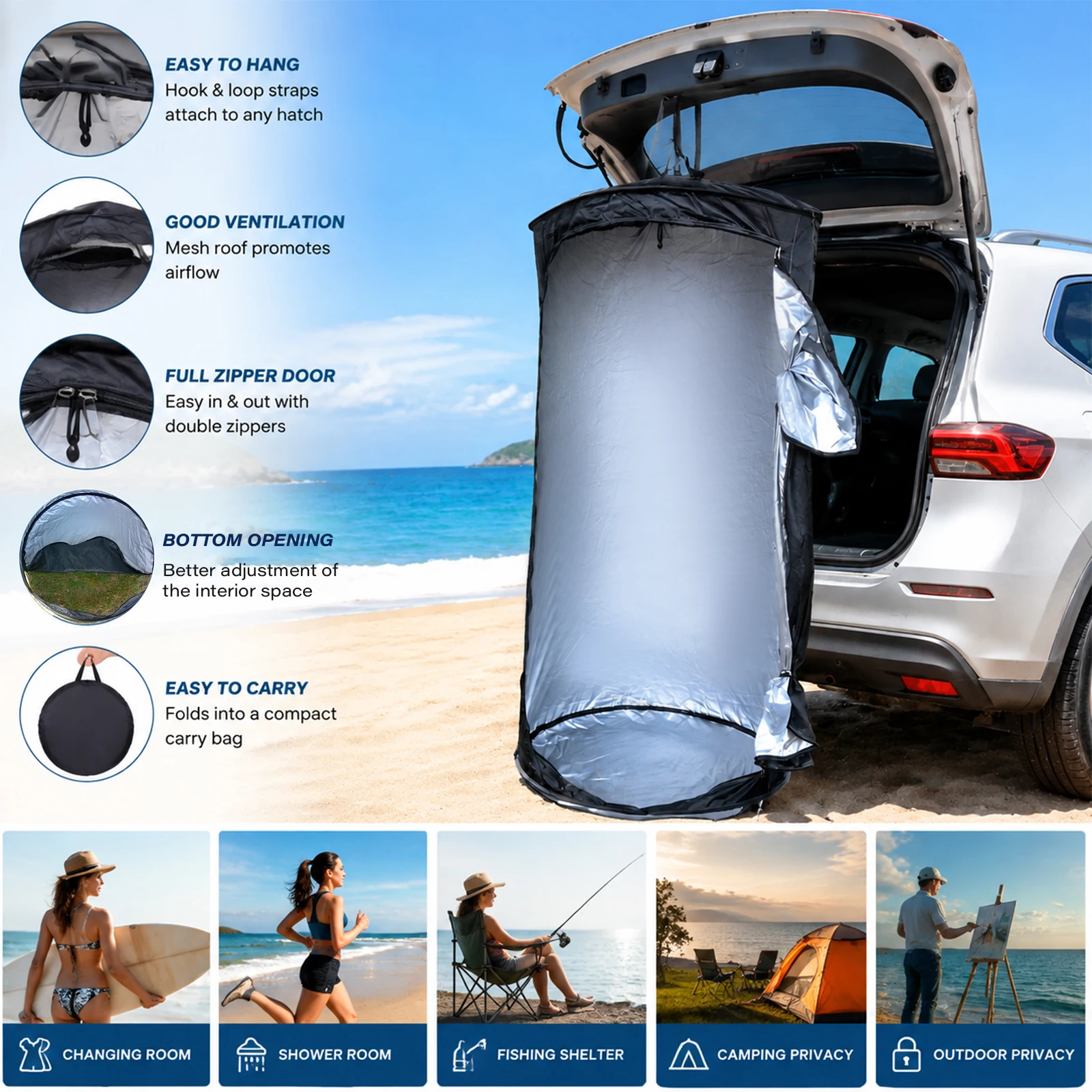 Picture 6: Portable Pop-Up Privacy Tent Outdoor Shower Tent Foldable with Storage Bag Easy Setup for Beach Camping - Ideal for Outdoor Use