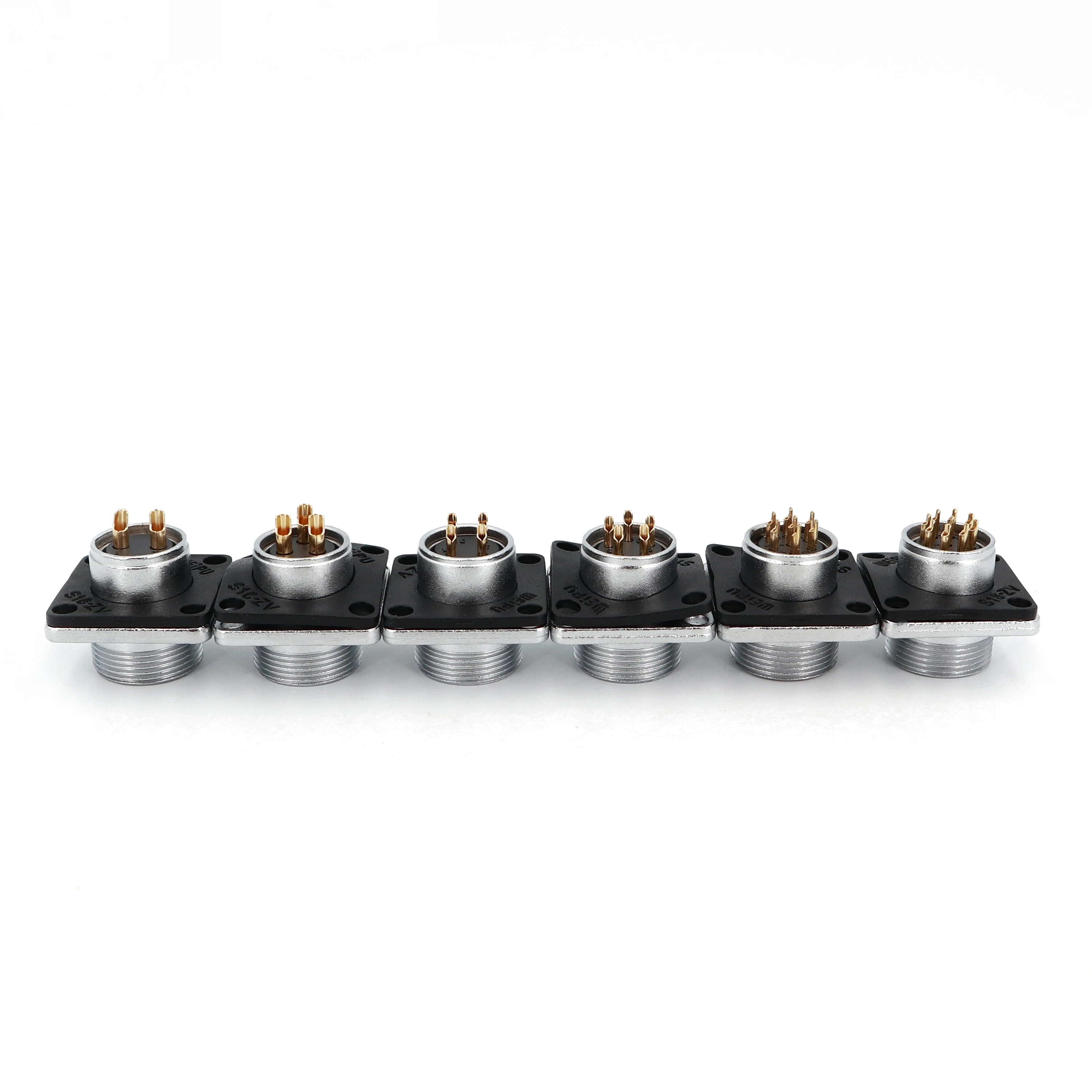 Weipu WS16 Square Flange 16mm Panel Mount 2/3/4/5/7/9 Pin Plug and Socket Metal Aviation Circular Cable Connector
