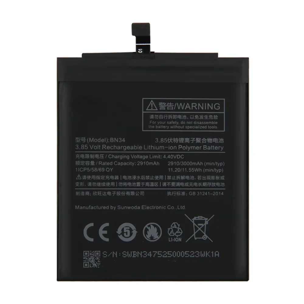 Сменный аккумулятор BN34 для телефона Xiaomi Mi Redmi 5A Redrice5A, аккумуляторы 3000 мАч с инструментами