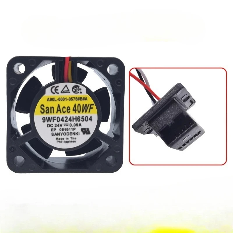 

Новый вентилятор охлаждения для SANYO 9WF0424H6504 A90L-0001-0575 # A/B SanAce40WF Fanuc Вентилятор 24 В 0,09 А Охлаждающий вентилятор 40*40*20 мм
