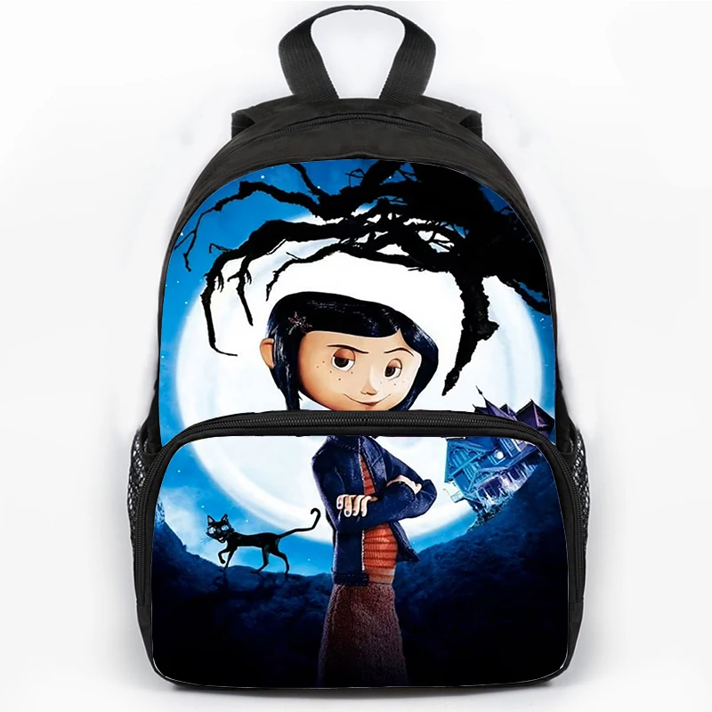 

Nylon Backpack with Coraline Printing Cartoon School Bag for Boys Girls Large Capacity Backpack Primary School Bookbag Mochila