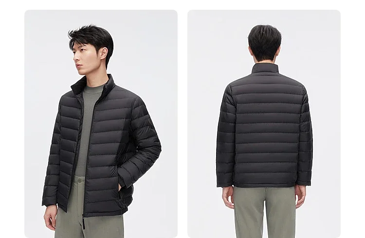 BOSIDENG Lightweight Men's Down Jacket,Water-Resistant Puffer Jacket Winter Coat with Stand Collar for Outdoors Travel 1005
