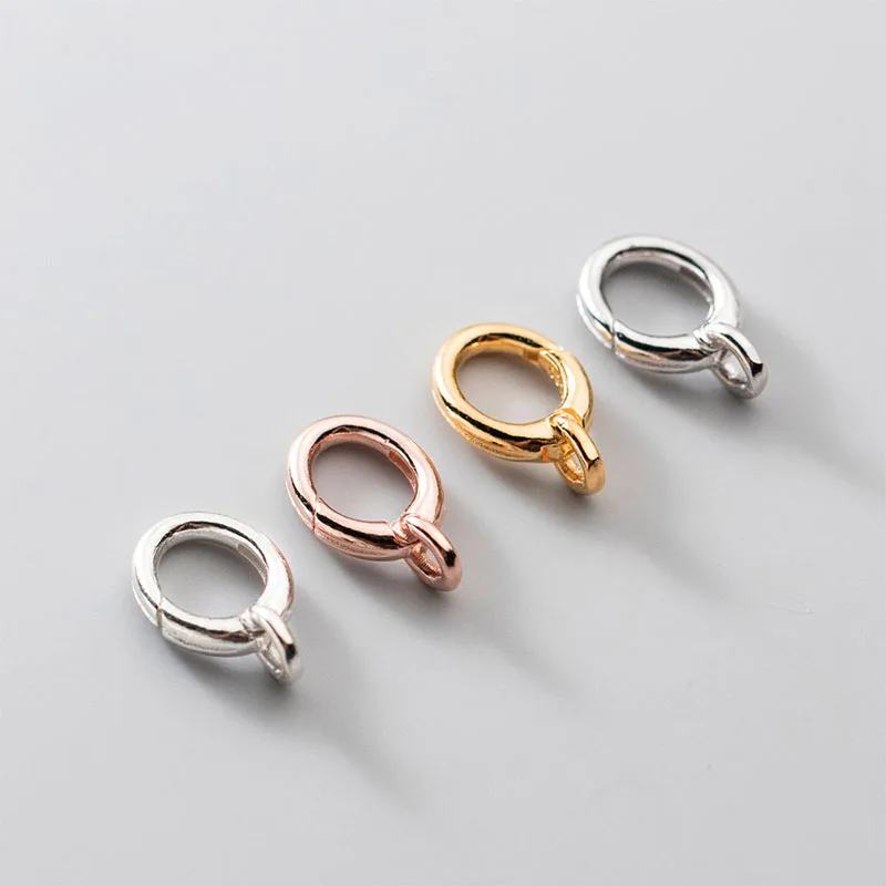 

1pc/Lot 925 Sterling Silver Oval Spring Clasp Hooks 4 Colors Necklace Bracelets End Buckle Connector DIY Jewelrys Accessories