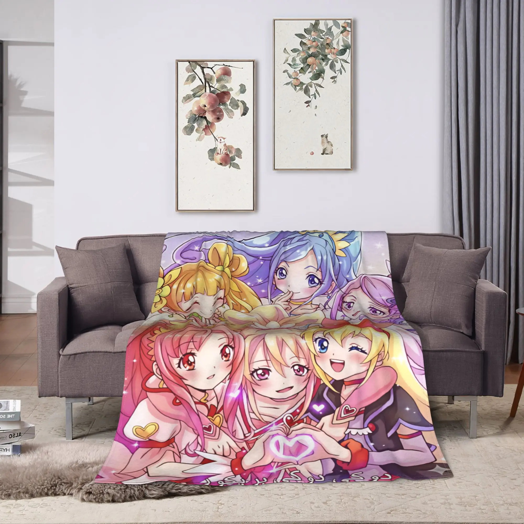 Pretty Cure  Blankets Quality Warm Soft  Throw Blanket Winter Airplane Travel Bedroom Graphic Bedspread