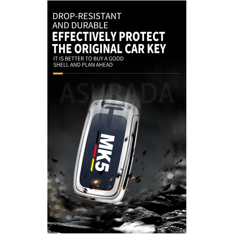 Auto TPU Zinc Alloy Key Case Bag For VW Volkswagen GOLF 5 MK5 Car Key Chain Car Metal Key Shell Interior Decoration Accessories