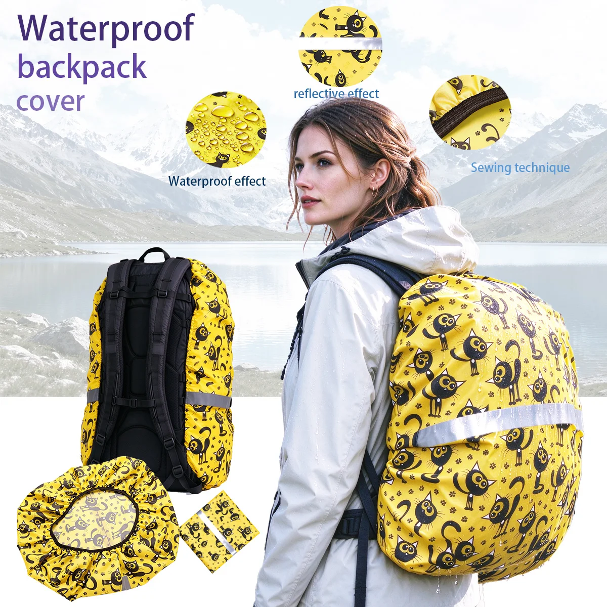 10L-55L Waterproof Backpack Rain Cover Women's Backpack Reflective Accessories for Travel Hiking Sports Bag Impermeable Case