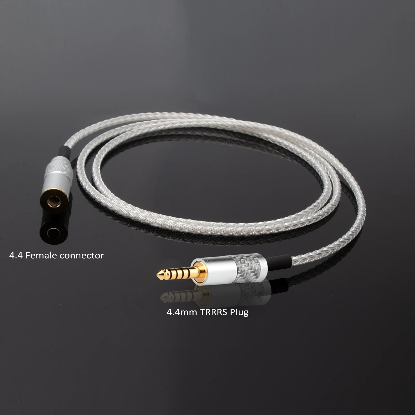 HiFi 7N OCC 16Cores Silver Plated Earphone Extension Cable 4.4mm Female to 6.35mm 3.5mm 4.4mm 2.5mm XLr Male Audio Adapter Cable