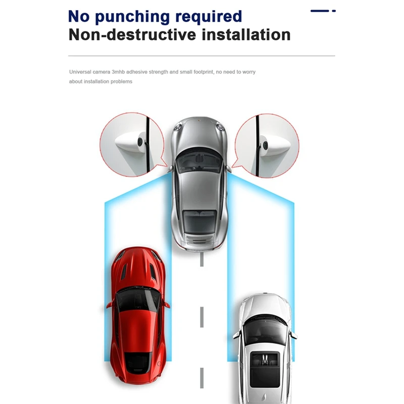Super Sale Car Door Side View Camera Night Vision Blind Spot Camera Left Right Mini Image Mounting Car Surveillance System WHITE
