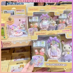 Sylvanian Families cradle Goodnight rabbit sleep and marshmallow mouse bath shampoo set girl play house simulation doll