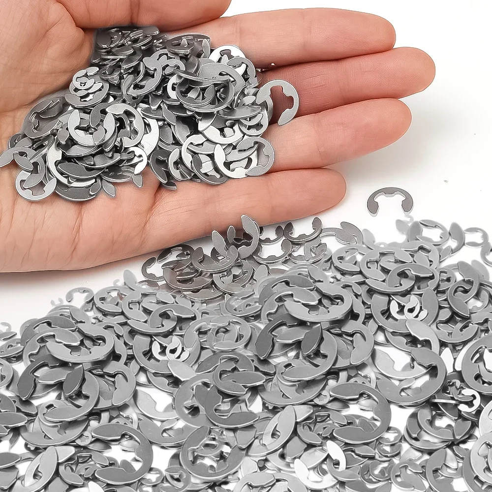 120pcs Stainless Steel E Shaped Clip Washer Rings Snap Circlip Shaft Fastener M1.5 M2 M3 M4 M5 M6 M7 M8 M9 M10 Assortment Kit