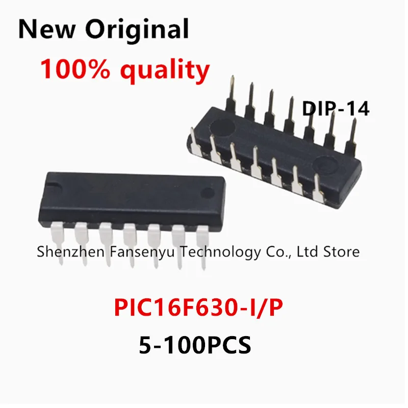 (5-100piece)100% New PIC16F630-I/P PIC16F630-IP PIC16F630-I PIC16F630 DIP-14 Chipset