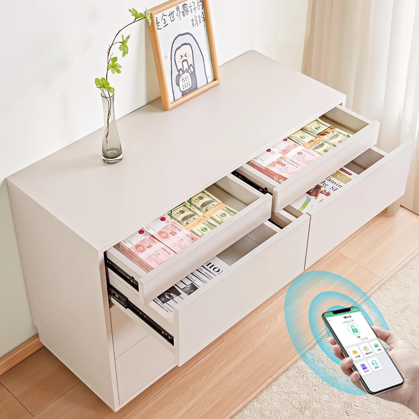 Concealed chest locker, living room porch storage side cabinet, hidden locker