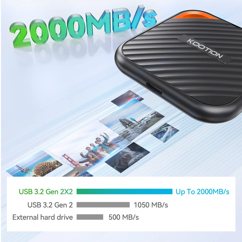 KOOTION X6Max Портативный внешний SSD 2 ТБ 1 ТБ 512 ГБ Жесткий диск HD Externo USB 3.2 GEN 2SSD Mini PSSD для ноутбуков Настольный телефон